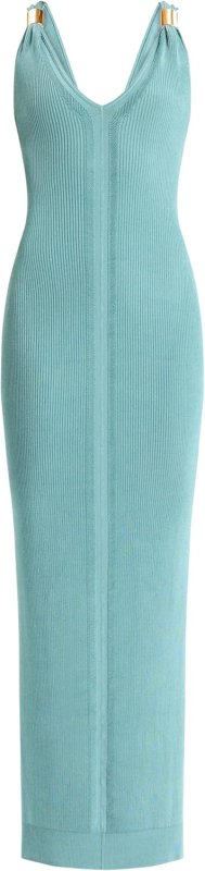 HERVE LEGER MEDIUM ATLANTIC DRESS BLUE OCEAN COLOR COCKTAIL NIGHT OUTFIT