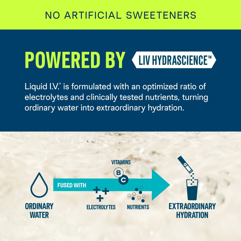 LIQUID IV LEMON LIME SUGAR FREE HYDRATION MULTIPLIER POWDERED ELECTROLYTE DRINK MIX 15 COUNT PACKETS