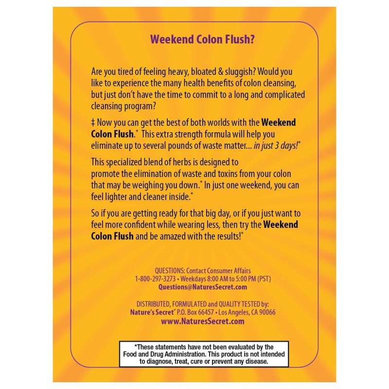IRWIN NATURALS WEEKEND COLON CLEANSER
