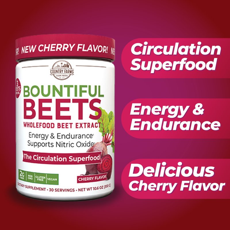 COUNTRY FARMS CHERRY-FLAVORED BEET EXTRACT, BOOST CIRCULATION & ENERGY, ANTIOXIDANT-RICH SUPERFOOD, 10.6 OZ"
