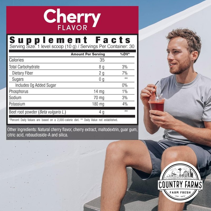COUNTRY FARMS CHERRY-FLAVORED BEET EXTRACT, BOOST CIRCULATION & ENERGY, ANTIOXIDANT-RICH SUPERFOOD, 10.6 OZ"