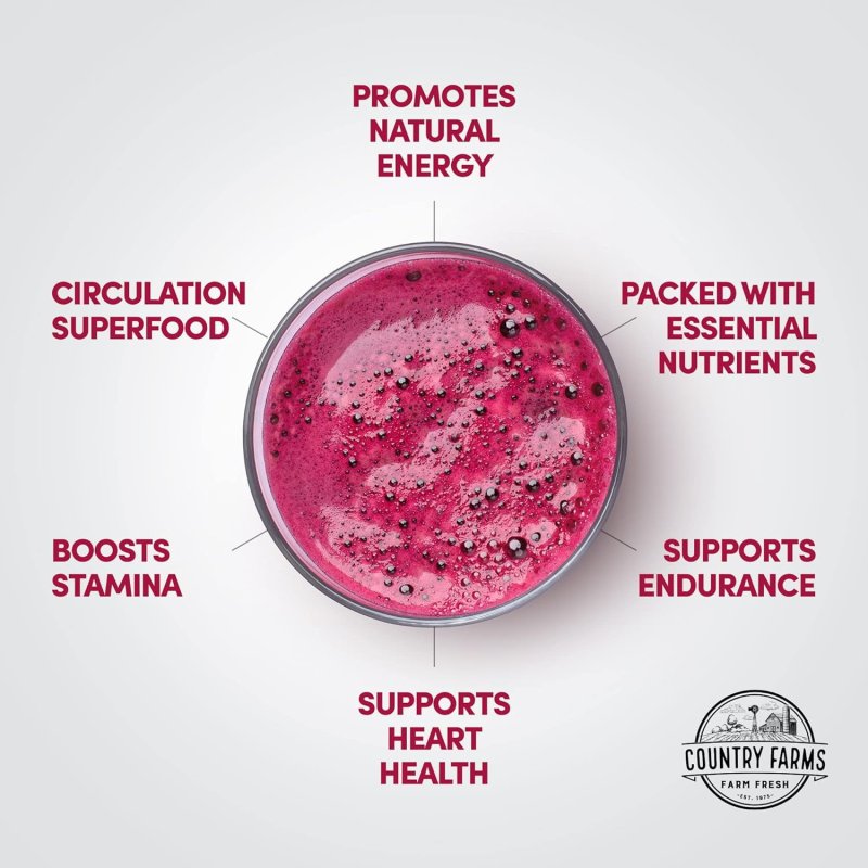 COUNTRY FARMS CHERRY-FLAVORED BEET EXTRACT, BOOST CIRCULATION & ENERGY, ANTIOXIDANT-RICH SUPERFOOD, 10.6 OZ"