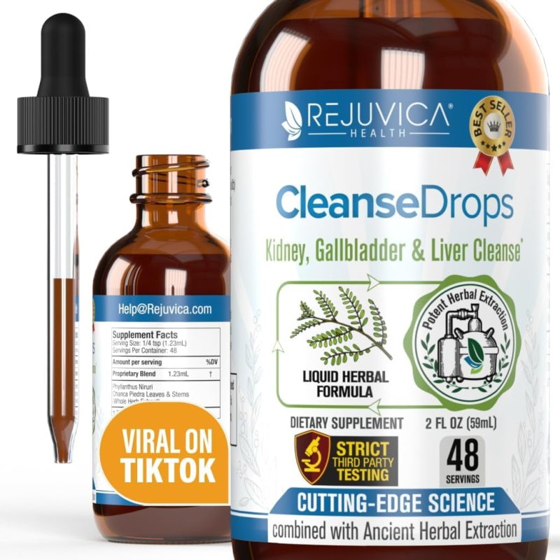 REJUVICA HEALTH CLEANSEDROPS GALLBLADDER CLEANSE KIDNEY SUPPORT SUPPLEMENT 2 FL OZ