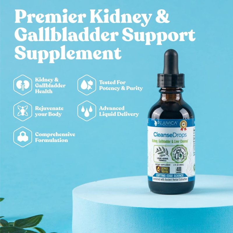 REJUVICA HEALTH CLEANSEDROPS GALLBLADDER CLEANSE KIDNEY SUPPORT SUPPLEMENT 2 FL OZ
