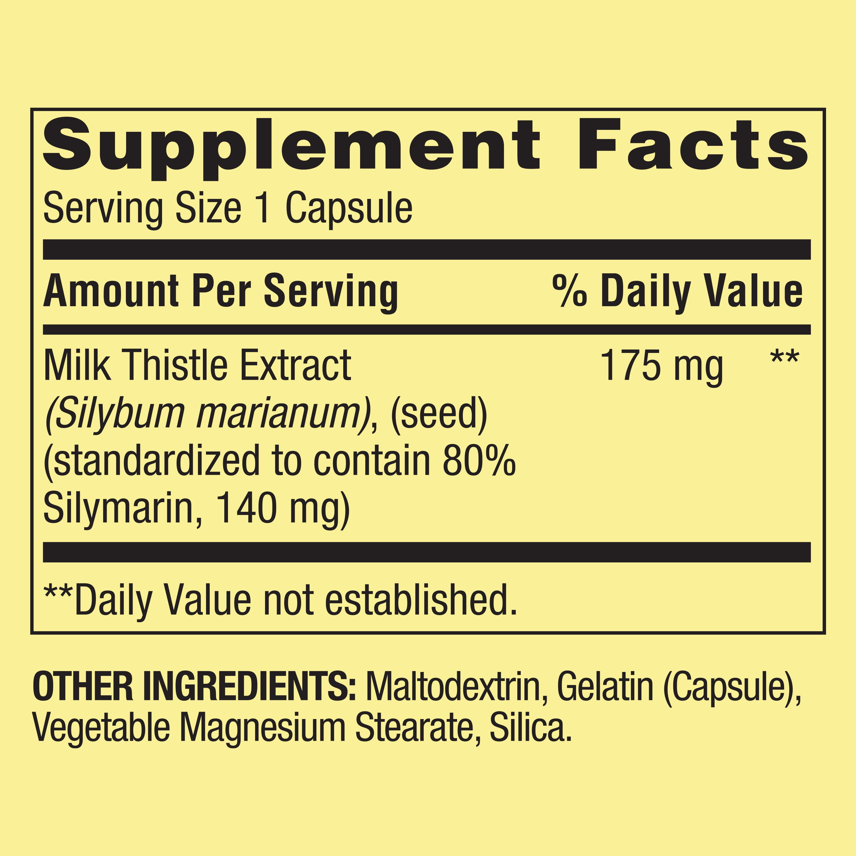 SPRING VALLEY MILK THISTLE EXTRACT CAPSULES 175MG 180 GELATIN CAPSULES