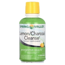 SPRING VALLEY LEMON CHARCOAL CLEANSE LIQUID SUPPLEMENT DETOX 16 FL OZ 4 SERVINGS