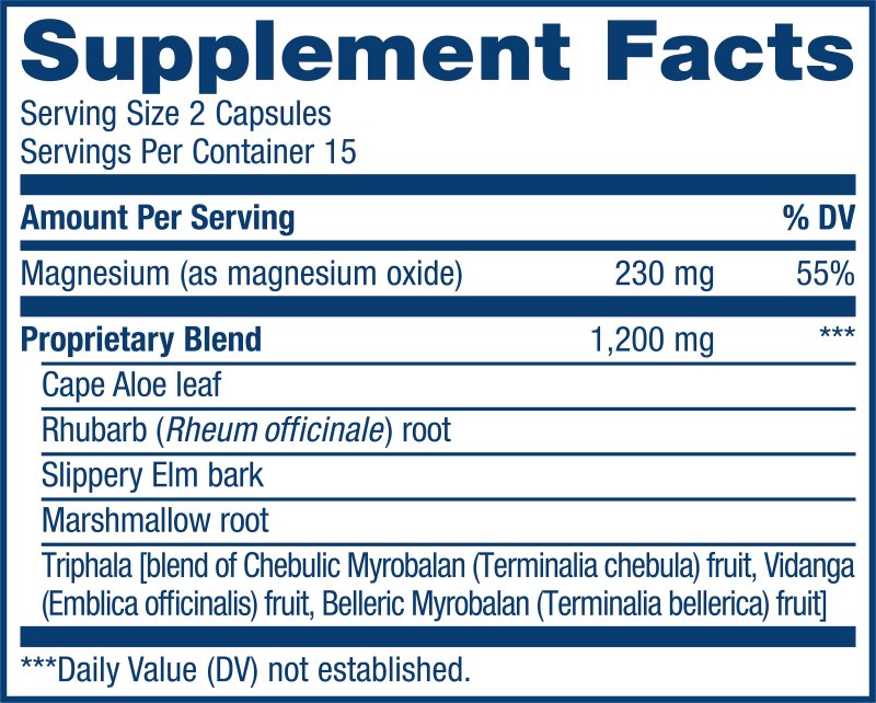 RENEW LIFE GENTLE RESET HERBAL BLEND MAGNESIUM CAPSULES 30 COUNT