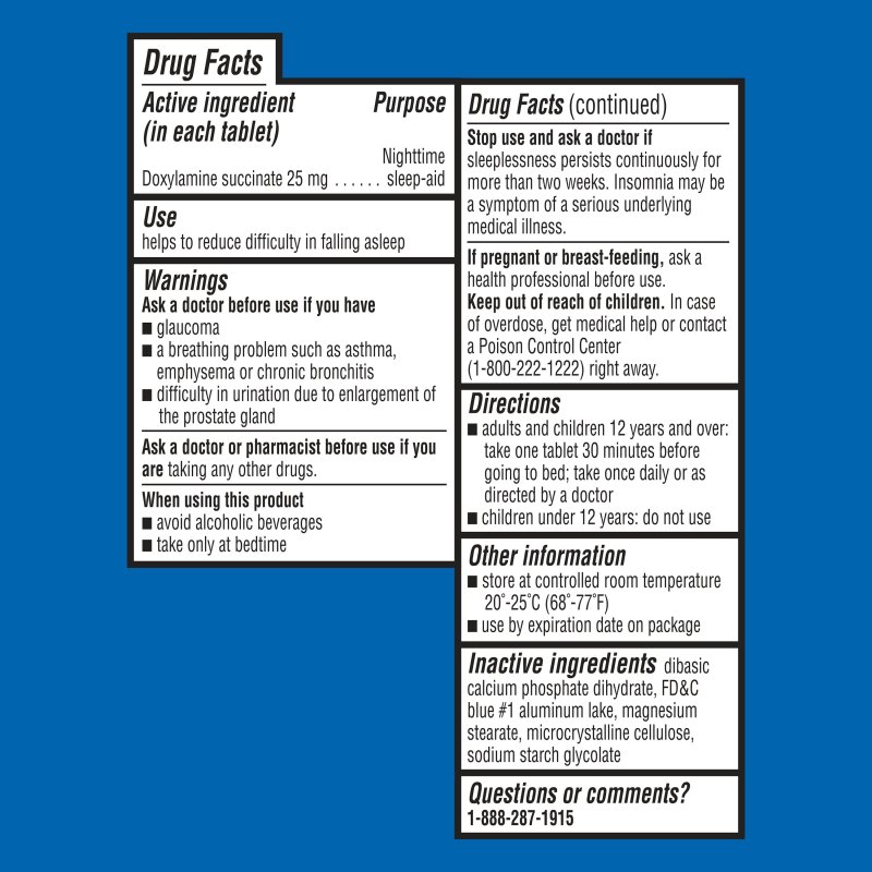 EQUATE 25MG DOXYLAMINE SUCCINATE NIGHTTIME SLEEP SUPPORT SUPPLEMENT 32 COUNT TABLETS FOR RESTFUL SLEEP