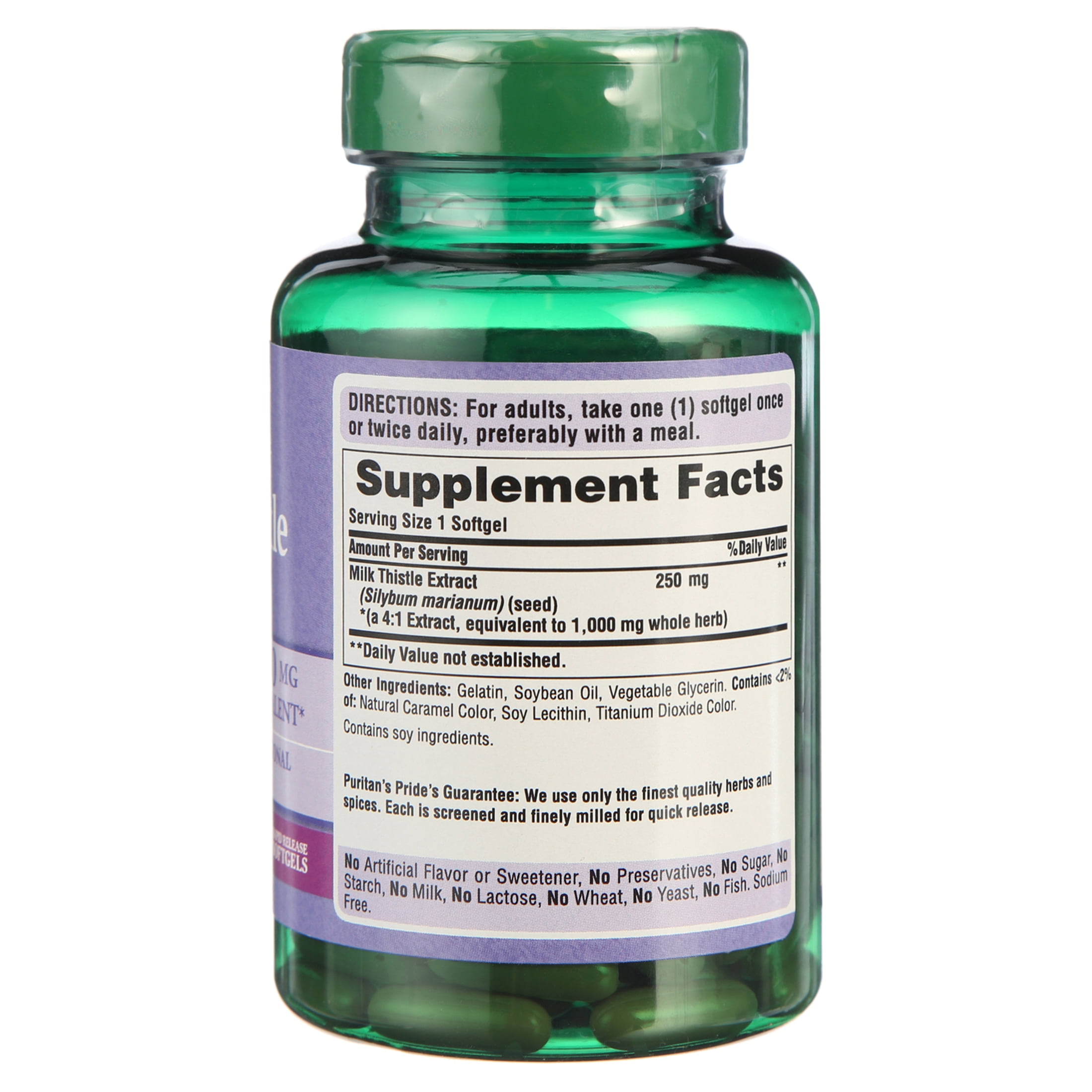 PURITAN'S PRIDE MILK THISTLE 4:1 EXTRACT 1000MG SOFTGELS 180CT