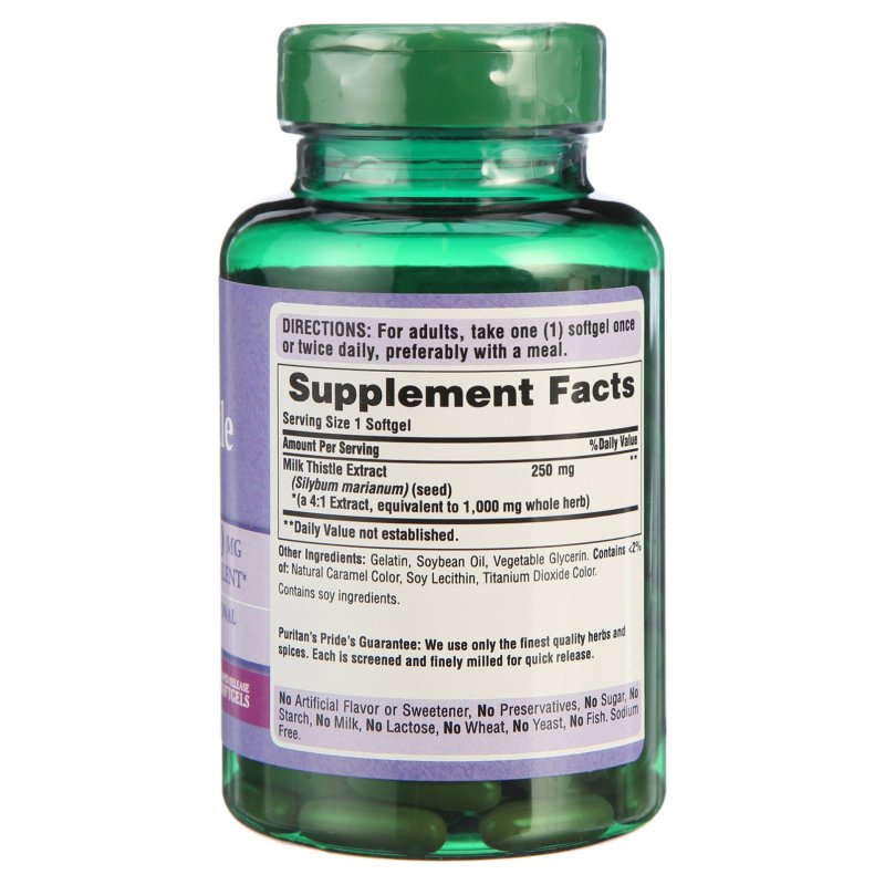PURITAN'S PRIDE MILK THISTLE 4:1 EXTRACT 1000MG SOFTGELS 180CT