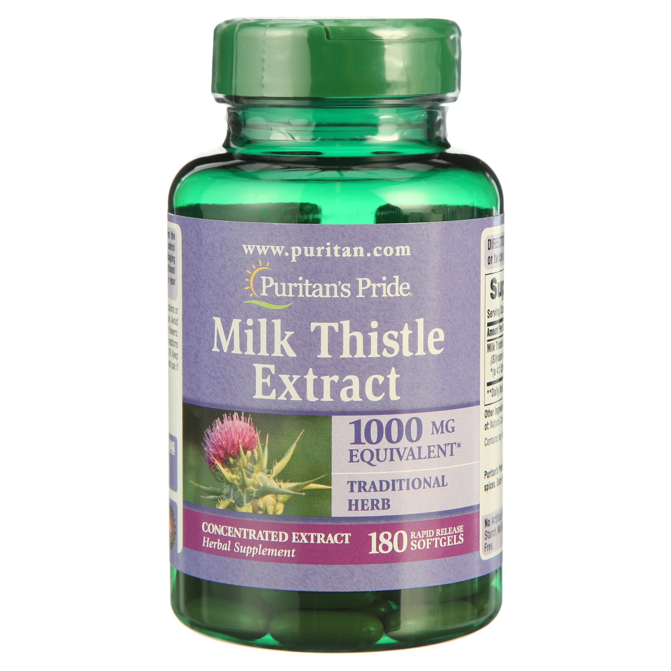 PURITAN'S PRIDE MILK THISTLE 4:1 EXTRACT 1000MG SOFTGELS 180CT