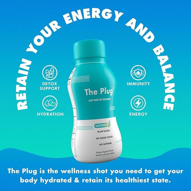 THE PLUG LIVER CLEANSE DETOX REPAIR DRINK PLANT BASED HERBAL ELECTROLYTE LIVER SUPPORT HEALTH BLOATING RELIEF RESTORE ANTIOXIDANTS MINERALS LIVER COMPLEX ENERGY DRINK 24-PACK