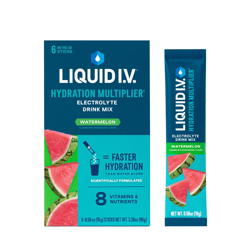 LIQUID I.V. WATERMELON HYDRATION MULTIPLIER POWDERED ELECTROLYTE DRINK MIX 6 COUNT PACKETS