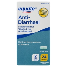 EQUATE LOPERAMIDE TABLETS 2 MG 24 COUNT FOR DIARRHEA TREATMENT