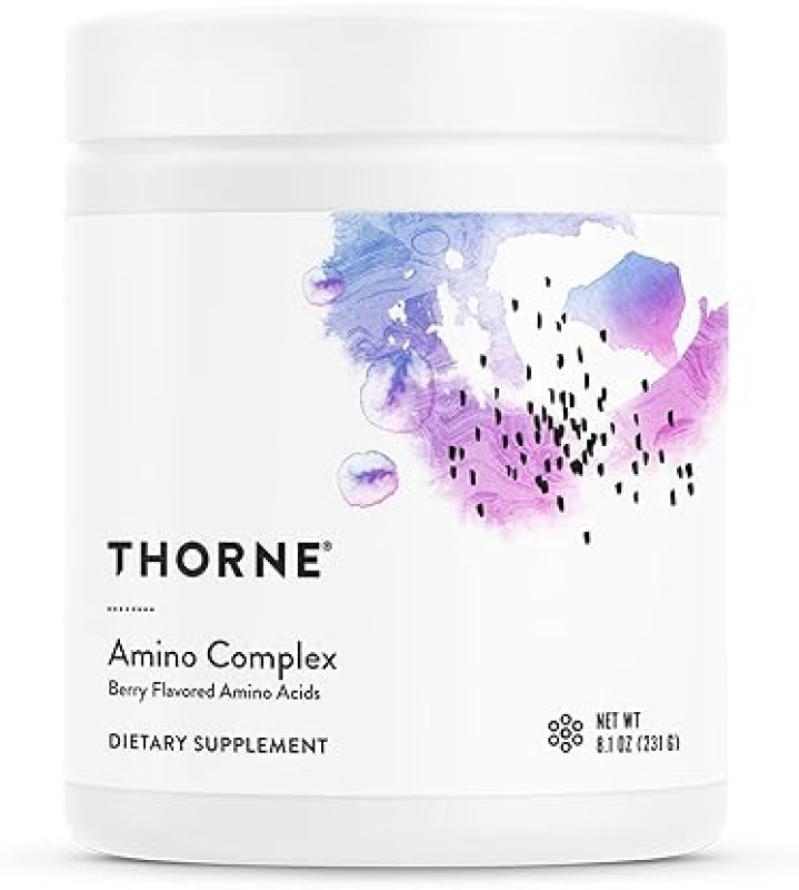 THORNE AMINO COMPLEX: EAA BCAA POWDER PRE POST-WORKOUT LEAN MUSCLE ENERGY NSF CERTIFIED SPORT - 30 SERVINGS - 8.0 OZ - BERRY FLAVOR.