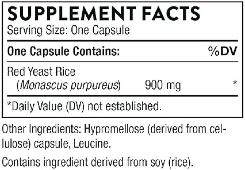 THORNE CHOLEAST 900MG RED YEAST RICE EXTRACT GLUTEN FREE SUPPLEMENT SUPPORTS HEALTHY CHOLESTEROL LEVELS HEART BLOOD PRESSURE 120 CAPSULES