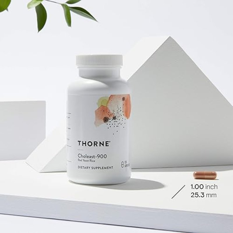 THORNE CHOLEAST 900MG RED YEAST RICE EXTRACT GLUTEN FREE SUPPLEMENT SUPPORTS HEALTHY CHOLESTEROL LEVELS HEART BLOOD PRESSURE 120 CAPSULES