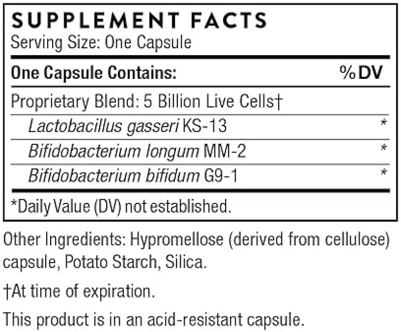 THORNE FLORAMEND PRIME PROBIOTIC SHELF STABLE STOMACH ACID RESISTANT BLEND 30 CAPSULES