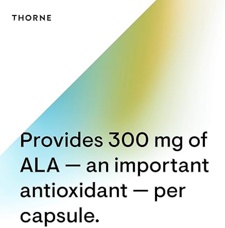 THORNE ALPHA LIPOIC ACID 300MG SUPPLEMENT FOR LIVER DETOX ANTIOXIDANT SUPPORT NERVE HEALTH MENTAL SHARPNESS 60 CAPSULES