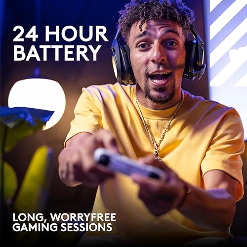 LOGITECH G ASTRO A50 X OMNI WIRELESS GAMING HEADSET BASE STATION PS5 XBOX PC PLAYSYNC VIDEO AUDIO SWITCHER HDMI 2.1 4K 120HZ VRR 24 BIT 48 KHZ 24HR BATTERY 2.4GHZ BT BLACK
