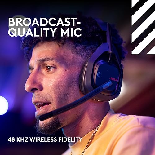 LOGITECH G ASTRO A50 X OMNI WIRELESS GAMING HEADSET BASE STATION PS5 XBOX PC PLAYSYNC VIDEO AUDIO SWITCHER HDMI 2.1 4K 120HZ VRR 24 BIT 48 KHZ 24HR BATTERY 2.4GHZ BT BLACK
