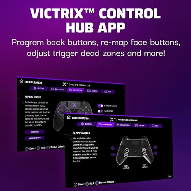 PDP VICTRIX PRO BFG WIRELESS GAMING CONTROLLER PS5 PS4 PC MODULAR ESPORTS GAMEPAD REMAPPABLE BUTTONS CUSTOMIZABLE TRIGGERS PADDLES D-PAD FIGHTPAD PC APP BLACK