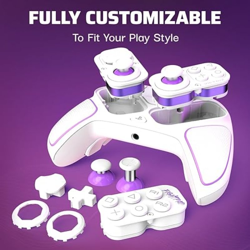 PDP VICTRIX PRO BFG WIRELESS GAMING CONTROLLER FOR PLAYSTATION 5 PS5 PS4 PC MODULAR ESPORTS GAMEPAD REMAPPABLE BUTTONS CUSTOMIZABLE TRIGGERS PADDLES D-PAD FIGHTPAD PC APP WHITE