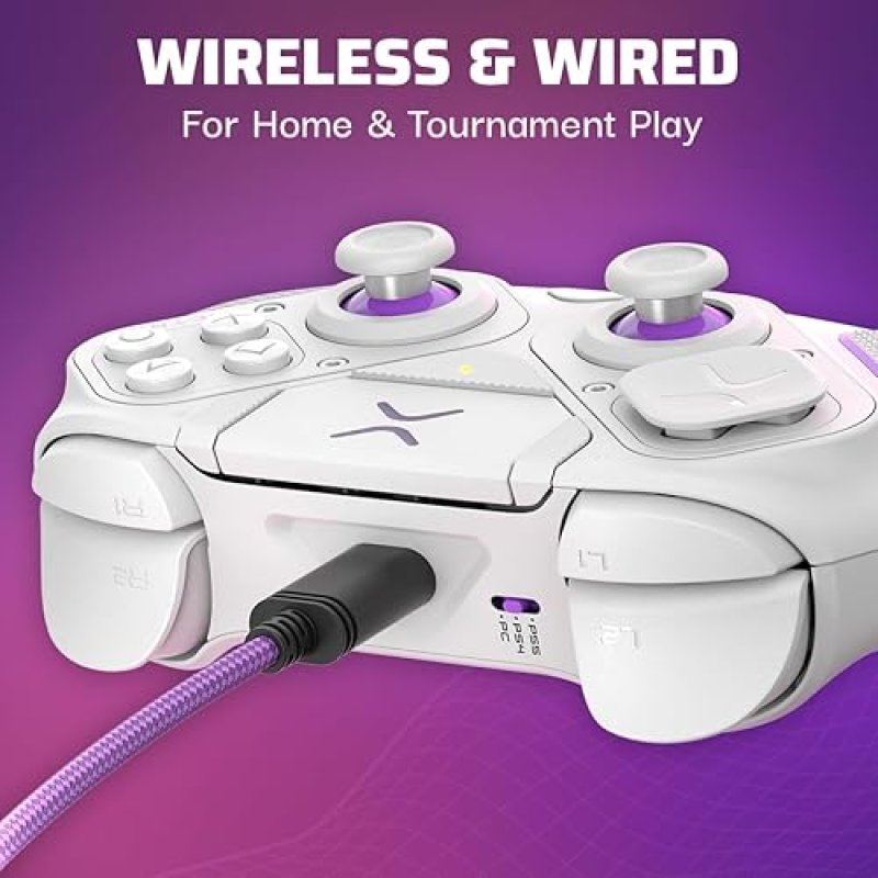 PDP VICTRIX PRO BFG WIRELESS GAMING CONTROLLER FOR PLAYSTATION 5 PS5 PS4 PC MODULAR ESPORTS GAMEPAD REMAPPABLE BUTTONS CUSTOMIZABLE TRIGGERS PADDLES D-PAD FIGHTPAD PC APP WHITE