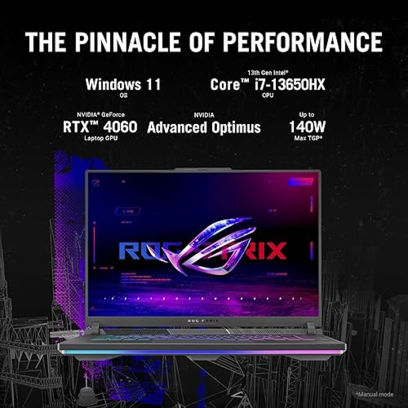 ASUS ROG STRIX G16 GAMING LAPTOP 165HZ DISPLAY NVIDIA GEFORCE RTX 4060 INTEL CORE I7-13650HX 16GB DDR5 1TB PCIE GEN4 SSD WI-FI 6E WINDOWS 11 G614JV-AS74