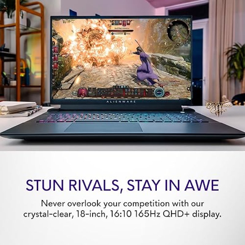 ALIENWARE M18 R2 GAMING LAPTOP 18 QHD+ 165HZ 3MS DISPLAY INTEL CORE I9-14900HX 32GB DDR5 RAM 1TB SSD NVIDIA GEFORCE RTX 4080 12 GB GDDR6 WINDOWS 11 HOME ONSITE SERVICE DARK METALLIC MOON