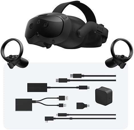 HTC VIVE FOCUS VISION VR HEADSET WITH DISPLAYPORT PC STREAMING KIT AND STARTER GAME PACK