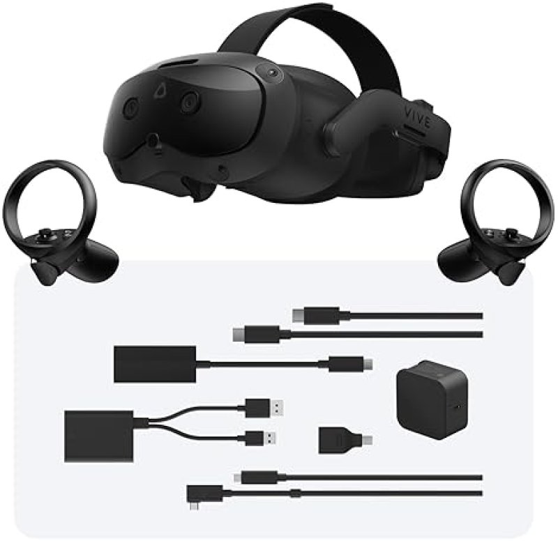 HTC VIVE FOCUS VISION VR HEADSET WITH DISPLAYPORT PC STREAMING KIT AND STARTER GAME PACK