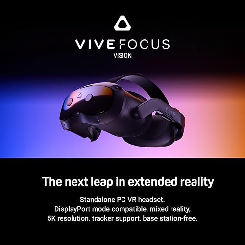 HTC VIVE FOCUS VISION VR HEADSET WITH DISPLAYPORT PC STREAMING KIT AND STARTER GAME PACK