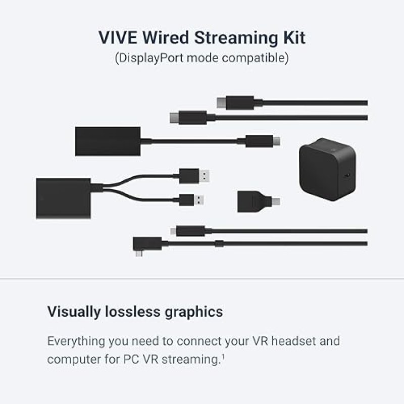 HTC VIVE FOCUS VISION VR HEADSET WITH DISPLAYPORT PC STREAMING KIT AND STARTER GAME PACK