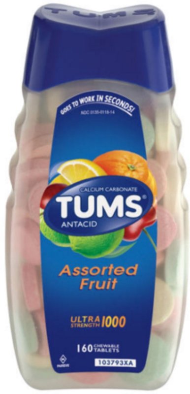 TUMS ULTRA 1000 ASSORTED FRUIT ANTACID TABLETS VALUE SIZE 160 COUNT PACK OF 2