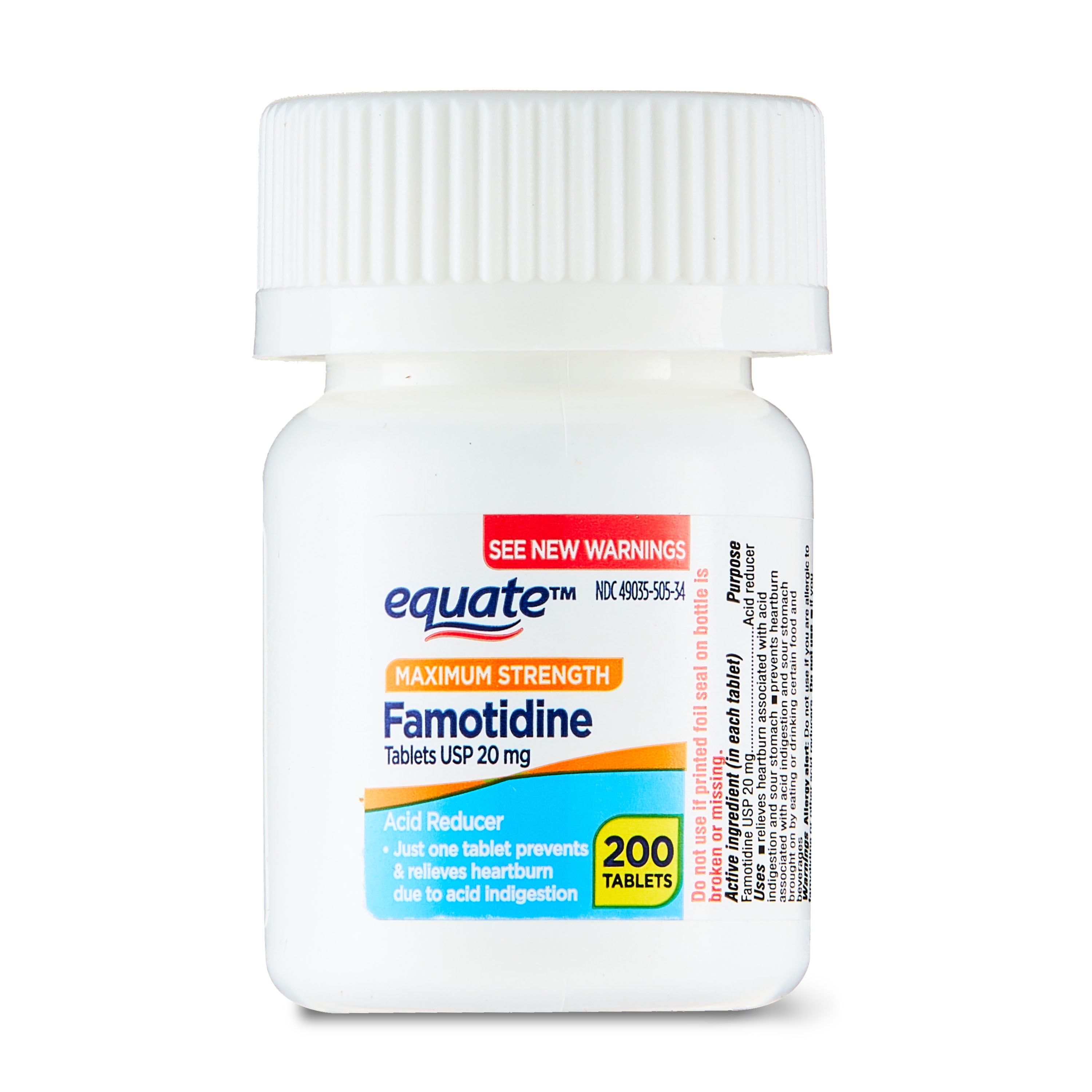 EQUATE MAXIMUM STRENGTH FAMOTIDINE 20 MG 200 COUNT TABLETS
