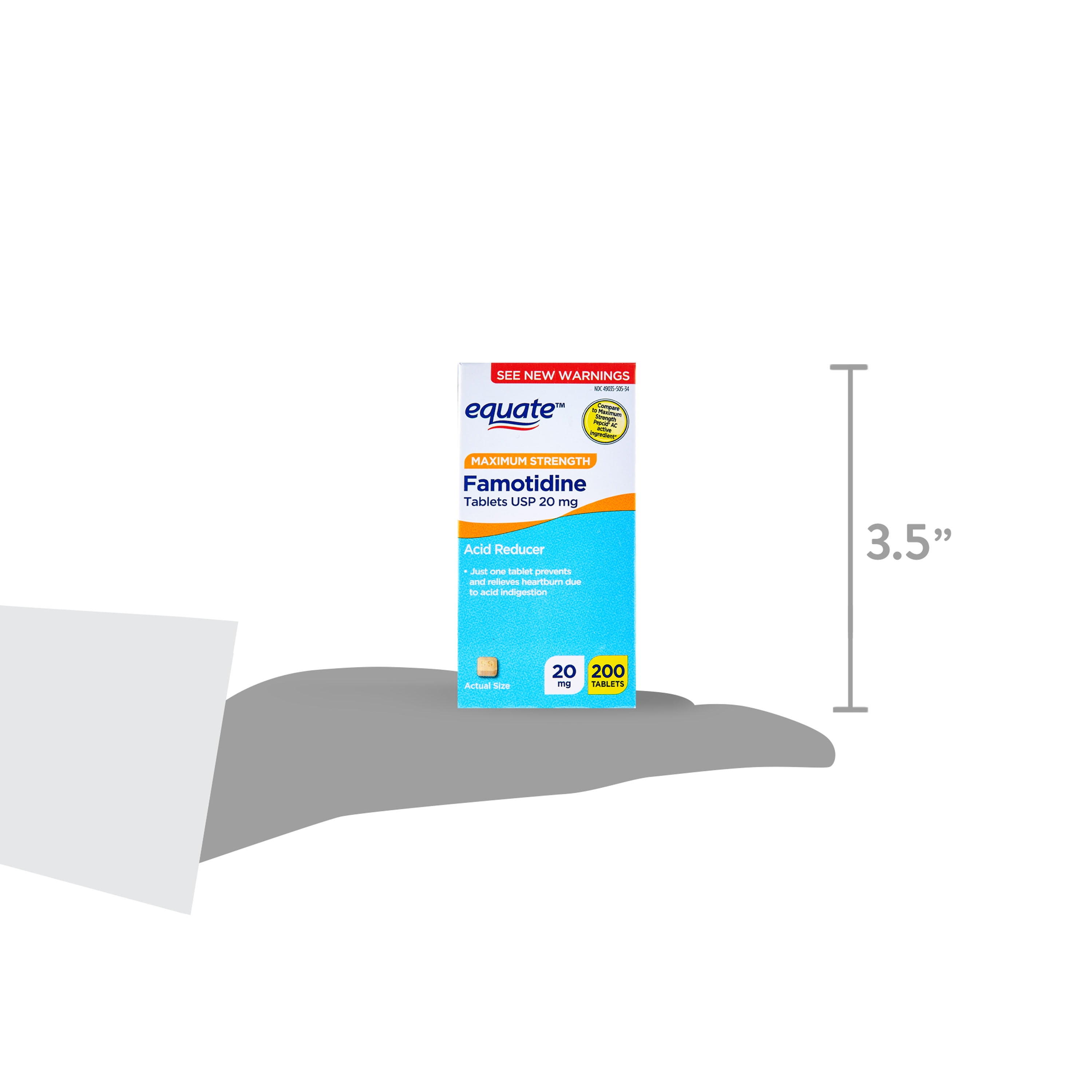 EQUATE MAXIMUM STRENGTH FAMOTIDINE 20 MG 200 COUNT TABLETS
