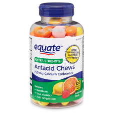 EQUATE 120 COUNT EXTRA STRENGTH CHEWABLE CALCIUM CARBONATE ANTACID TABLETS FOR HEARTBURN RELIEF
