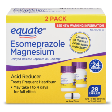 EQUATE ACID REDUCER ESOMEPRAZOLE CAPSULES 20MG 28 COUNT 2 PACK