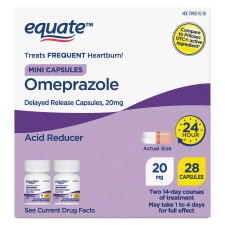 EQUATE OMEPRAZOLE DELAYED RELEASE MINI CAPSULES 20MG FREQUENT HEARTBURN 28 COUNT