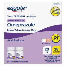EQUATE OMEPRAZOLE DELAYED RELEASE MINI CAPSULES 20MG FREQUENT HEARTBURN 28 COUNT