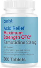 CURIST FAMOTIDINE 20MG 300 COUNT ACID REFLUX TABLETS MAXIMUM STRENGTH HEARTBURN RELIEF PILLS