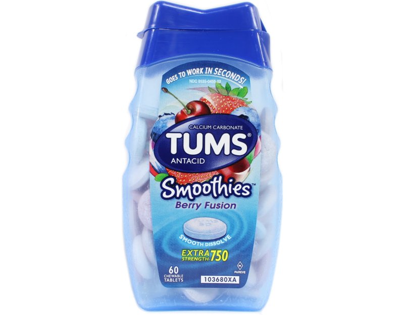 TUMS SMOOTHIES BERRY FUSION 60 TABLETS EACH 4 PACK