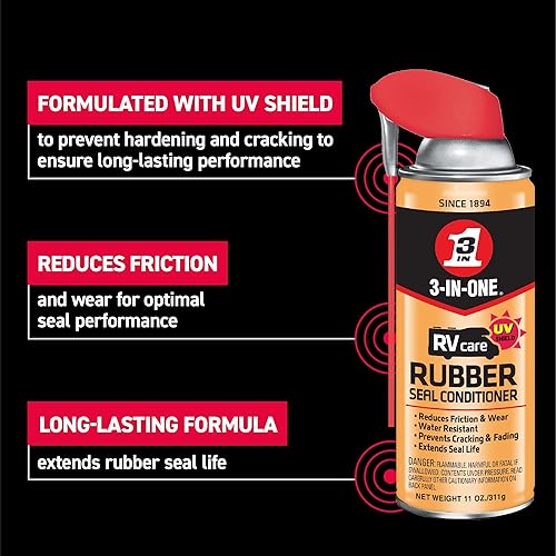 3INONE RVCARE RUBBER SEAL CONDITIONER SMART STRAW SPRAYS 2 WAYS 11 OZ