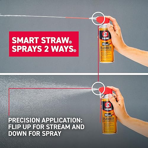 3INONE RVCARE RUBBER SEAL CONDITIONER SMART STRAW SPRAYS 2 WAYS 11 OZ