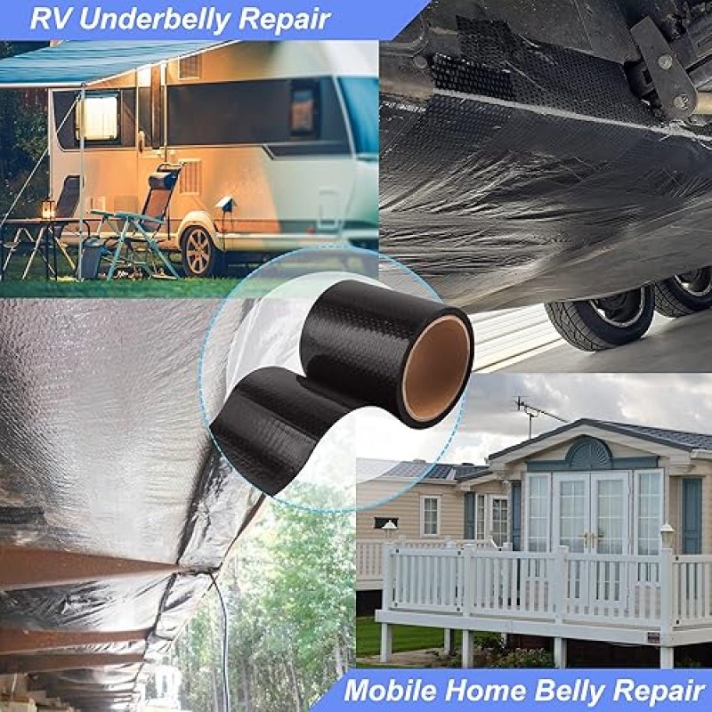 WATERPROOF FLEX BELLY TAPE FOR RV UNDERBELLY WITH PERMANENT SEALING ADHESIVE 6'' X 20' - IDEAL FOR MOBILE HOME CAMPER TRAVEL TRAILER REPAIR PATCH