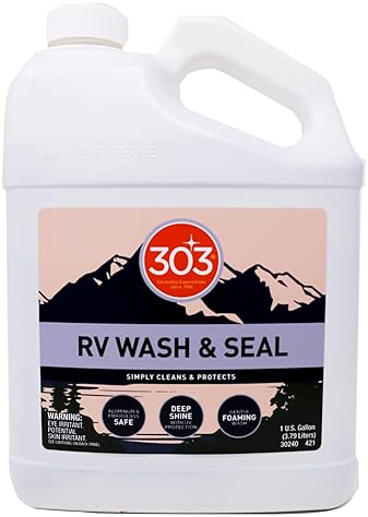 RV WASH & SEAL CLEAN STREAK-FREE FINISH PH NEUTRAL HIGH FOAMING FORMULA DEEP GLOSS ON RVS CAMPERS POP-UPS MOTORHOMES 1 GALLON 30240