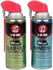 3-IN-ONE RVCARE SLIDE OUT SILICONE 11 OZ AND RV CARE WINDOW & TRACK DRY LUBE