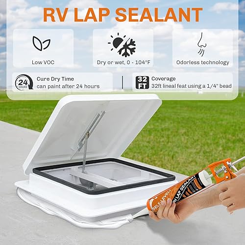 WELLUCK SELF LEVELING WHITE RV ROOF SEALANT FOR CAMPER MOTORHOMES TRAILERS WATERPROOF UV ADHESIVE 10.3OZ 4 PACKS