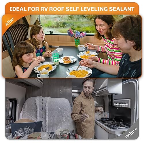 WELLUCK SELF LEVELING WHITE RV ROOF SEALANT FOR CAMPER MOTORHOMES TRAILERS WATERPROOF UV ADHESIVE 10.3OZ 4 PACKS